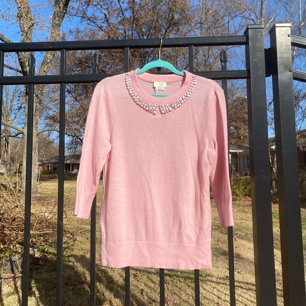 Kate Spade Avaline Embellished Collar Sweater NWT - Picture 3 of 12